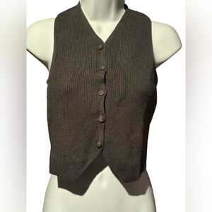 New Universal Threads Sweater Vest Button Up Dark Gray